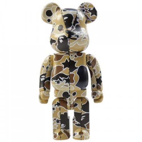 Bape Play Psych Camo Brown Be@rbrick 400% 2008 by Youbetterlfy